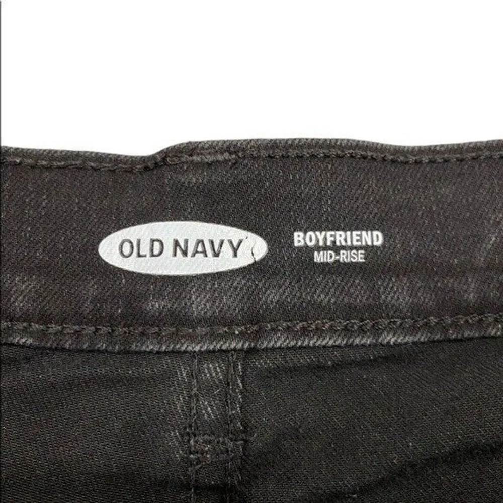 Old Navy Boyfriend Shorts Womens Size 4 Distressed Black Denim